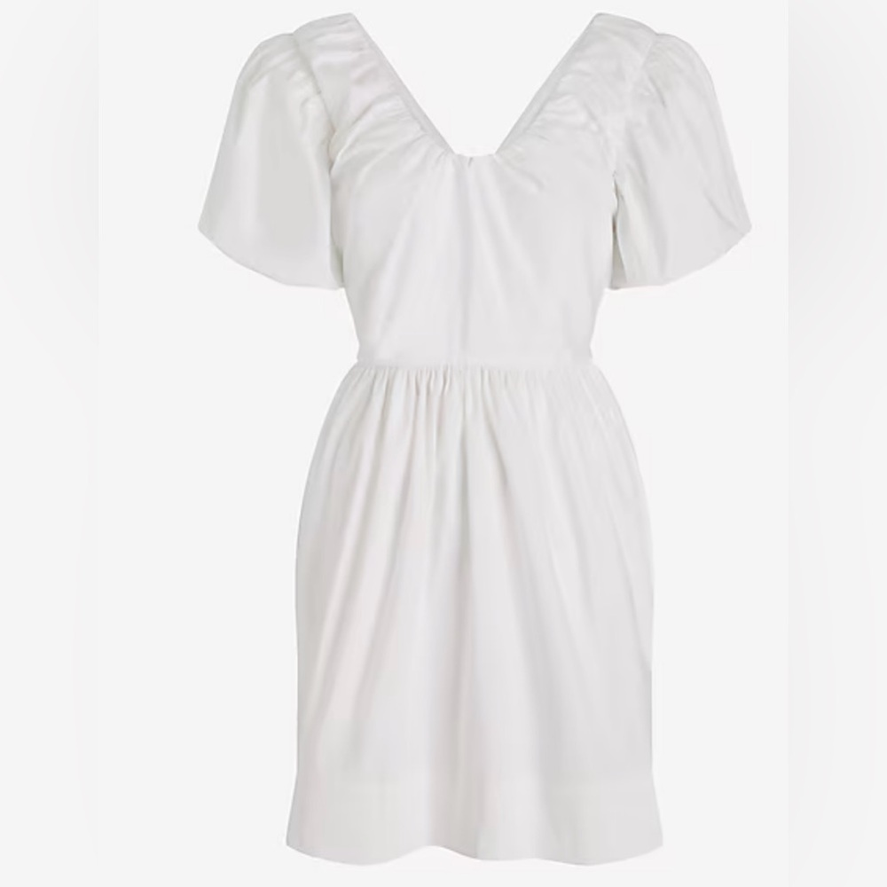 🤍 Express White Puff Sleeve Mini Dress NWT XL Cottagecore